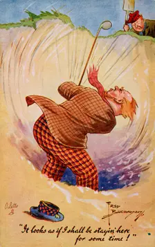 Golfing cartoon, c1920s. Creator: Unknown