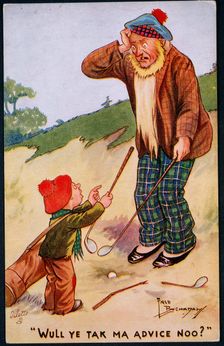 Golfing cartoon, c1920s. Creator: Unknown