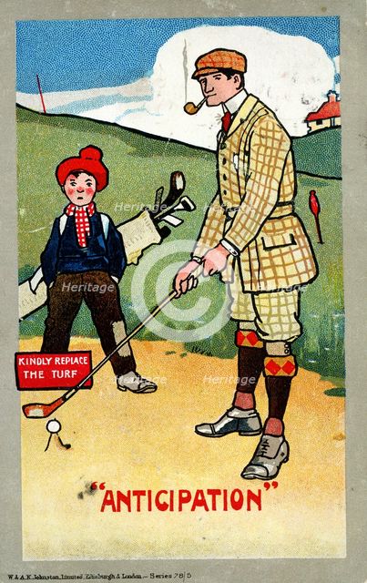 Golfing cartoon, c1920s. Creator: Unknown.