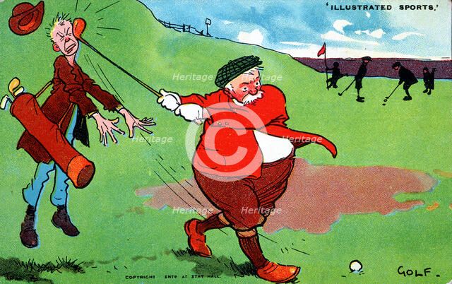 Golfing cartoon, 'Illustrated Sports', c1920s. Artist: Unknown