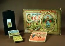 Golfing ephemera including The Popular Game of Golf 1896. Creator: Parker Brothers