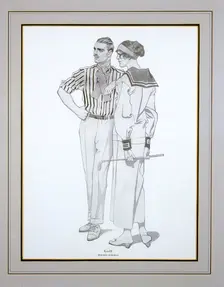 Golfing fashion illustration, early 20th century. Creator: Unknown