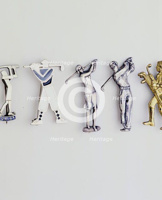 Golfing jewellery, British, c1920s-c1930s. Artist: Unknown