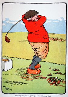Golfing postcard, c1920s. Creator: George Shepheard