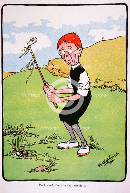 Golfing postcard, c1920s.  Creator: George Shepheard.