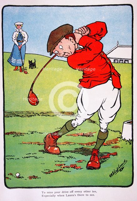 Golfing postcard, c1920s.  Creator: George Shepheard.