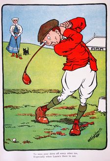 Golfing postcard, c1920s. Creator: George Shepheard
