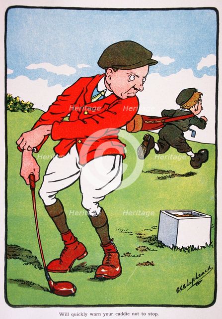 Golfing postcard, c1920s. . Creator: George Shepheard.