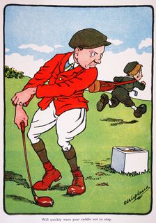 Golfing postcard, c1920s. . Creator: George Shepheard