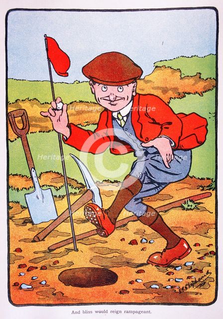 Golfing postcard, c1920s.  Creator: George Shepheard.