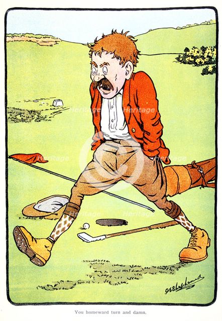 Golfing postcard, c1920s.  Creator: George Shepheard.