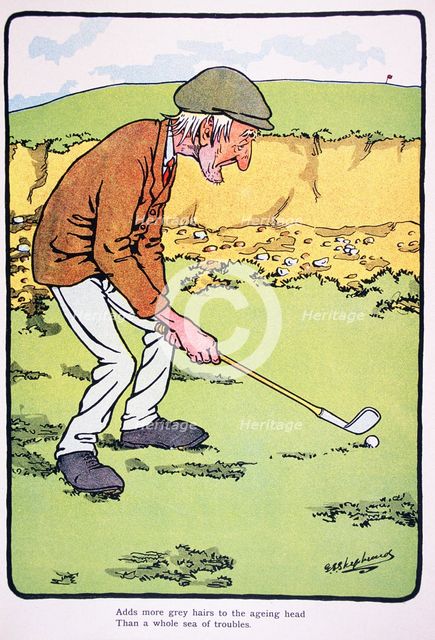 Golfing postcard, c1920s.  Creator: George Shepheard.