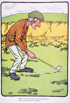 Golfing postcard, c1920s. Creator: George Shepheard