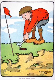 Golfing postcard, c1920s. . Artist: George Shepheard