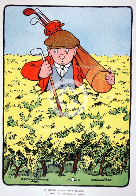 Golfing postcard, c1920s.  Artist: George Shepheard