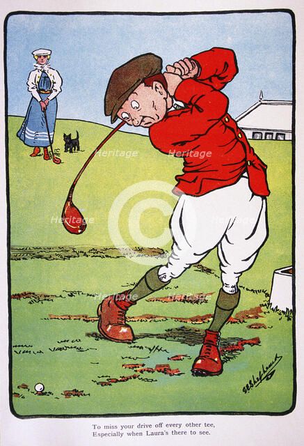 Golfing postcard, c1920s.  Artist: George Shepheard