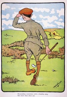 Golfing postcard, c1920s. Artist: George Shepheard