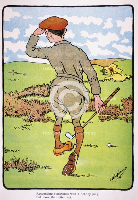 Golfing postcard, c1920s.  Artist: George Shepheard