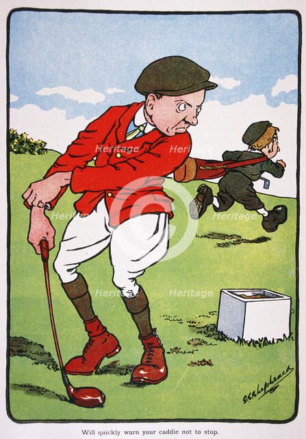 Golfing postcard, c1920s. . Artist: George Shepheard