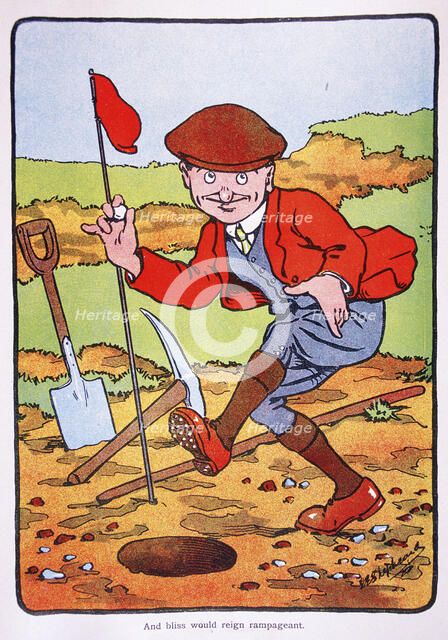 Golfing postcard, c1920s.  Artist: George Shepheard