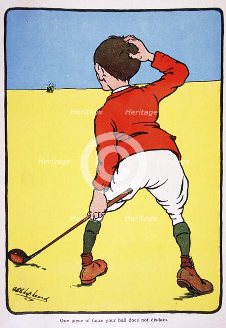 Golfing postcard, c1920s.  Artist: George Shepheard