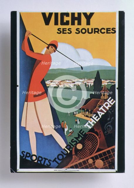 Golfing resort poster, France, c1920s-c1930s. Creator: Roger Broders.