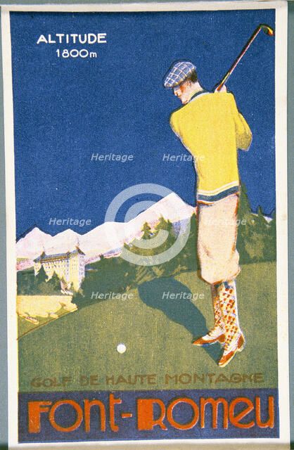 Golfing resort poster, French, c1920s. Artist: Unknown