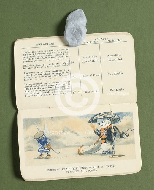 Golfing rulebook, c1900. Creator: Unknown.