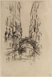 Gondola under a Bridge, 1879-1880. Creator: James Abbott McNeill Whistler