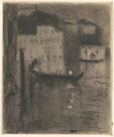 Gondola, Evening in Venice, c. 1900-1920. Creator: Eugene Laurent Vail