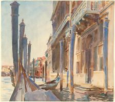 Gondola Moorings on the Grand Canal, 1904/1907. Creator: John Singer Sargent