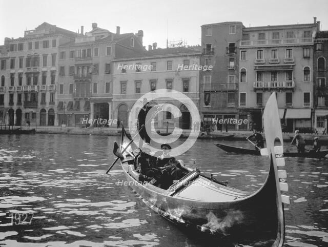 Gondola on the Grand Canal, Venice, 1920s. Artist: Unknown