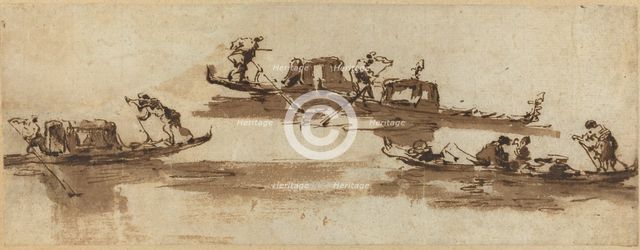 Gondolas. Creator: Francesco Guardi.