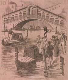Gondolas and the Rialto Bridge, c1891. Creator: Unknown
