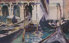 Gondolas by the Piazzetta c1904, (1925). Creator: John Singer Sargent