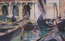 Gondolas by the Piazzetta c1904, (1925). Creator: John Singer Sargent