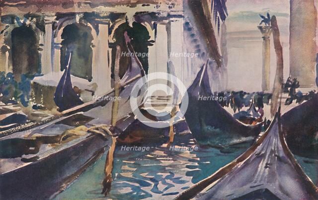 'Gondolas by the Piazzetta', c1904, (1925). Creator: John Singer Sargent.
