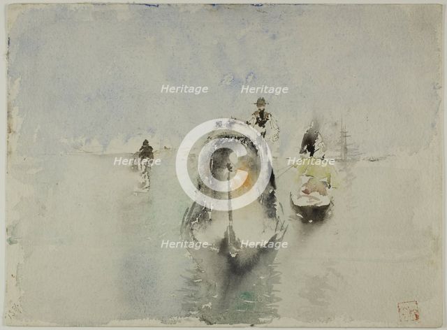 Gondolas, Grand Canal, Venice, n.d. Creator: Robert Frederick Blum.