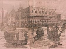 Gondolas in front of the Doge's Palace, c1891. Creator: Unknown