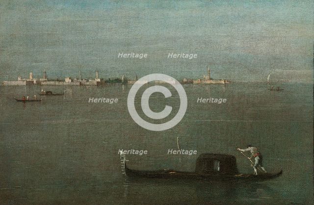 Gondolas on the Lagoon (Grey Lagoon), 1765. Artist: Guardi, Francesco (1712-1793)