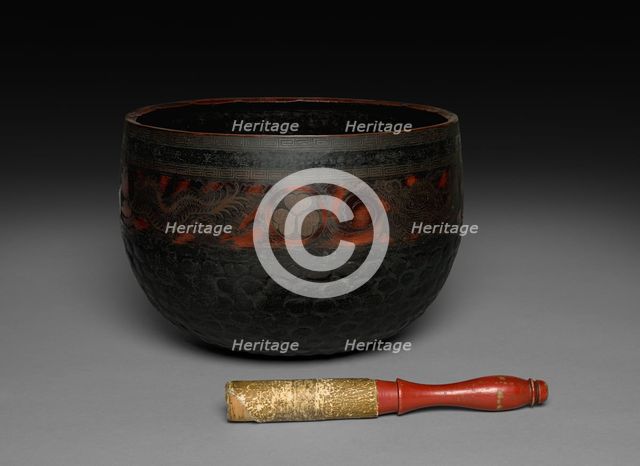 Gong and Gong Beater, 1800s. Creator: Unknown.