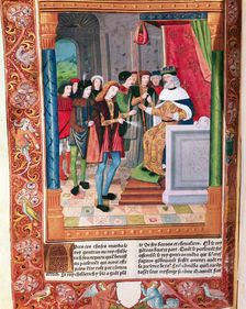 Gontran, king of Burgundy (561-592), appoints as his successor to the throne Childebert II, his n…