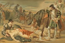 Gonzalo Fernández de Córdoba "The Great Captain" before the corpse..., (1890). Creator: Unknown