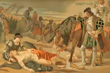Gonzalo Fernández de Córdoba "The Great Captain" before the corpse..., (1890). Creator: Unknown