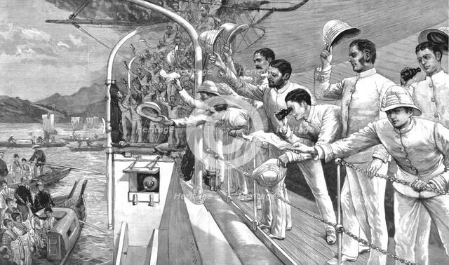 ''Good-bye to Japan--Homeward bound from the East; H.M.S Audacious leaves Japan', 1890. Creator: Unknown.