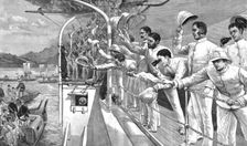 'Good-bye to Japan--Homeward bound from the East; H.M.S Audacious leaves Japan 1890. Creator: Unknown