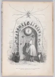 Good evening then, my friend Lecteur... from Scenes from the Private and Publique L..., ca. 1837-47. Creator: Louis-Henri Brevière
