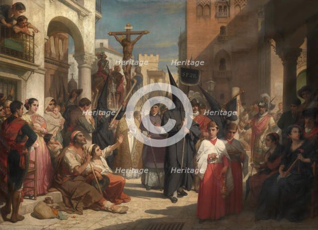 Good Friday Procession in Seville, 1885. Creator: Nicaise de Keyser.