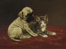 Good Friends (Puppy and Kitten), 4th quarter 19th century. Creator: John Henry Dolph