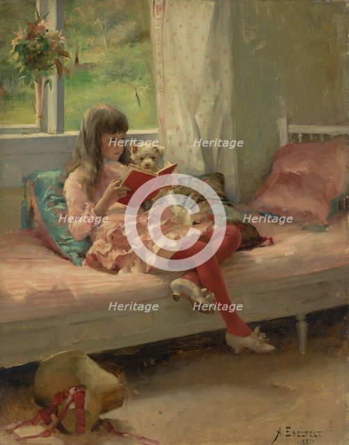 Good Friends (Portrait of the Artist's Sister Berta Edelfelt), 1881. Creator: Albert Edelfelt.